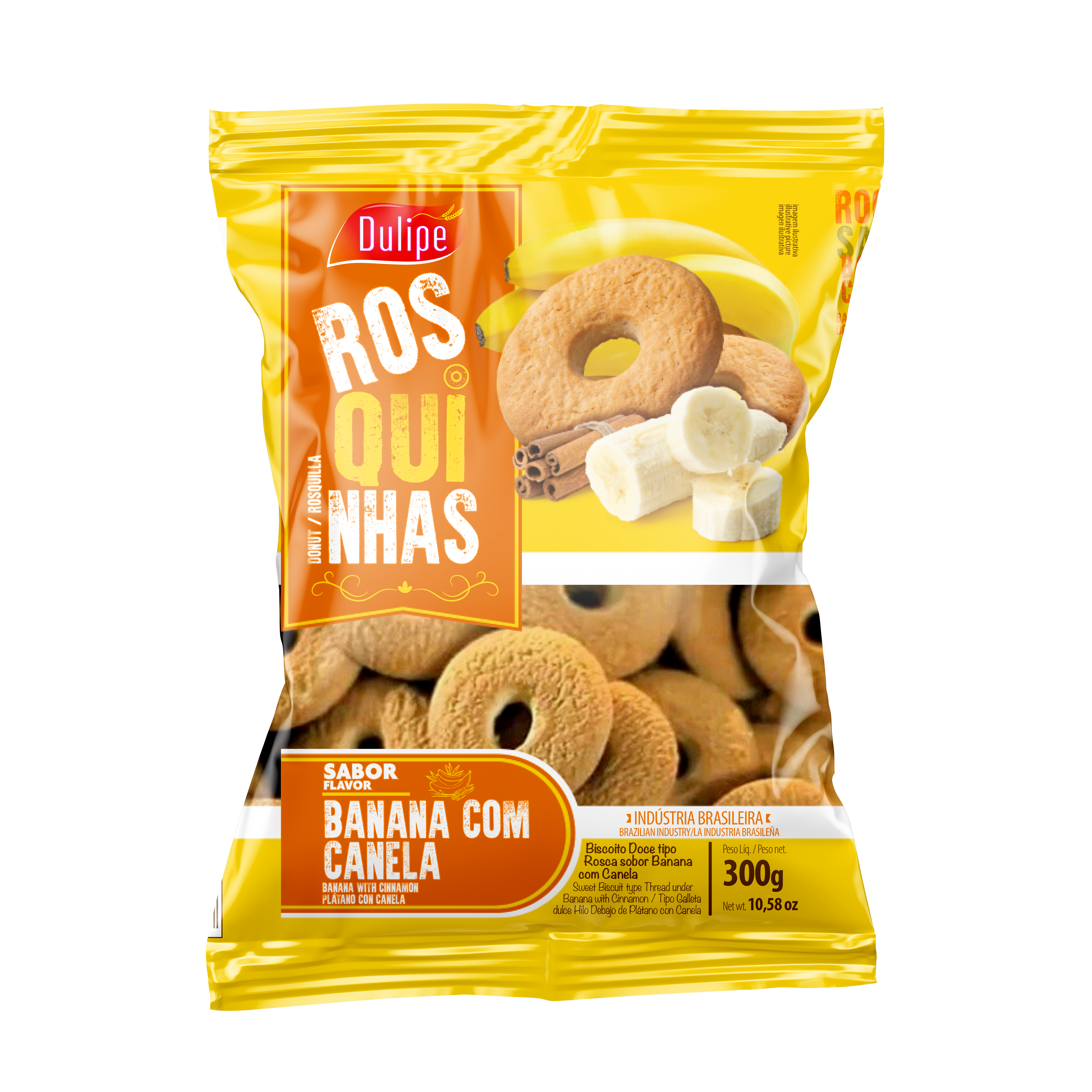 ROSQUINHAS SABOR BANANA COM CANELA 300g